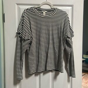 Black and white striped top